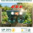 2026 New Ultrasonic Bird Repeller Solar Powered Outdoor Motion Activated Bird Pigeon Deterrents for Outside with Flash Light IP65 Woodpecker Goose Repellent Devices for Rooftops Porch Patio Balconies