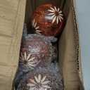 Set of 6 Decorative Balls for Dining Table Centerpiece Decor - Decorative Orbs for Centerpiece Bowls - Sunflower Pattern - 2.6in Resin Round Sphere Balls for Coffee Table Decor