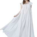 BEAUTELICATE Women Victorian Nightgown Cotton Sleepwear Maternity Nightie Long Oversize (X-Large)