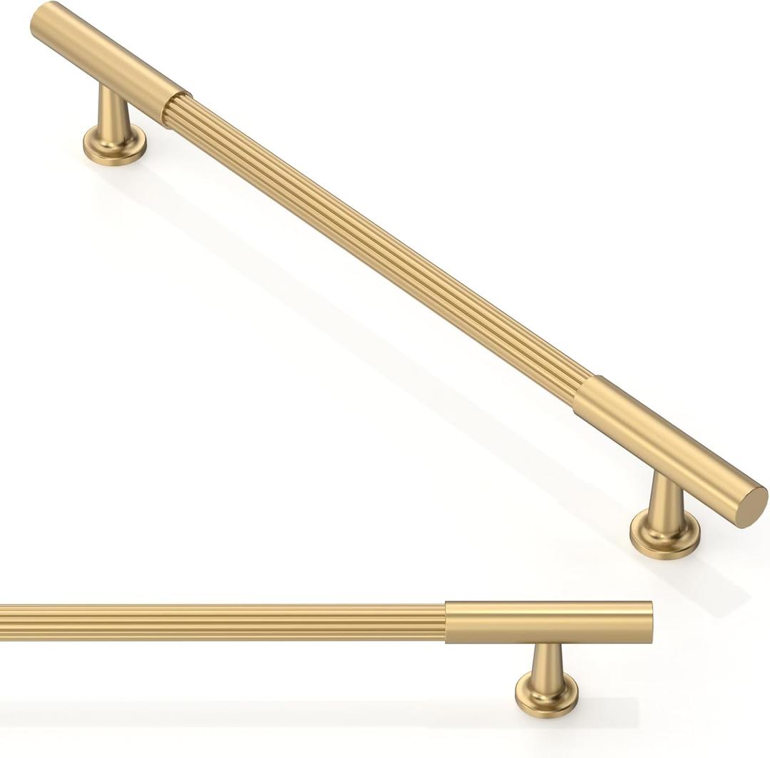 10 Pack Champagne Bronze Cabinet Pulls 7.5 Inch(192mm) Honey Bronze Kitchen Cupboard Handles Solid Heavy Duty Zinc Alloy Drawer Pulls