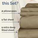 Extra Deep Cal King Sheet Set - 4 Piece Breathable & Cooling Bed Sheets - Easily Fits 18 to 24 inch Mattress - Ultra Soft, Wrinkle & Fade Free with Extra Deep Pockets - Hotel Luxury Bedding - Khaki