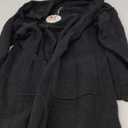 ANRABESS Womens Long Cardigan Sweater Open Front Long Sleeve Slouchy Oversized Coat 2024 Winter Chunky Knit Waffle Coatigan Black Large