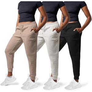 Common Stitch 3 Pack Sweatpants Women - Womens Sweatpants with Pockets, Fleece Womens Joggers, Yoga Pants, Size: Medium