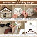 2 Pack Bride Hanger Groom Hanger Wedding Hangers with Ribbon Bow for Wedding Dress Suit Bride Gift(Brown, White,Flower)