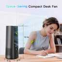 KONSIDEN Bladeless Desk Fan for Office, 13-Inch Small Quiet Desktop Fan with 5 Speeds, 60 Oscillation, 19H Timer and LED Display, Plug-In Bedside Fan with Adapter for Bedroom and Nightstand