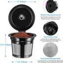 Reusable K Cups, Universal Fit Reusable Coffee Filters with Food Grade Stainless Steel Mesh Eco-Friendly Coffee Pods, for 1.0 and 2.0 Brewers (4)