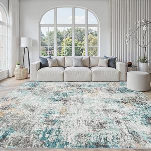 Area Rugs 8x10 Living Room: Large Soft Washable Rug Modern Abstract Anti-Skid Non-Shedding Carpet Indoor Floor Thin Carpets for Bedroom Dining Room Farmhouse Nursery Home Office Multi