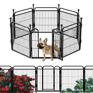Gardner Pet Dog Playpens, 40" H 8 Panels Dog Pen Outdoor/Indoor Dog Fence Exercise Pen for Small/Medium/Large Dogs, Foldable Pet Play Yard Gate with Gravity Automatic Lock, Pet Playpen, Black