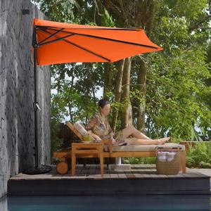 ABCCANOPY Patio Umbrella Outdoor Half Umbrellas for Patio, Backyard, Garden, Deck (9FT, Orange)