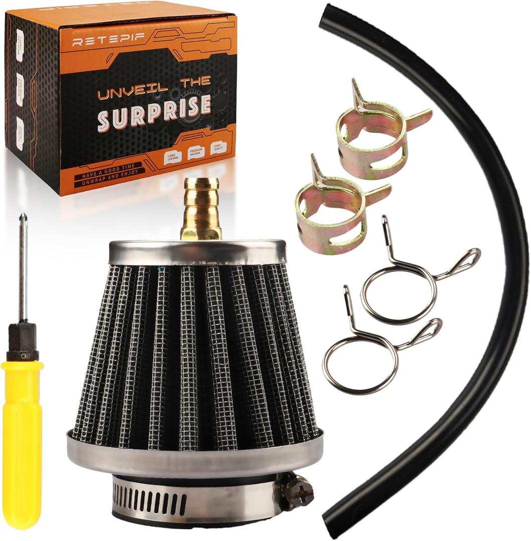 35mm (1-3/8") Air Filter for Taotao Coolster 110cc 125cc 70cc 50cc 90cc 150ccBaja Sunl Apollo SSR ATV ATV Quad Dirt Bike Pit Bike Dune Buggy 4 Wheeler Go Kart Pit Dirt Bike Parts