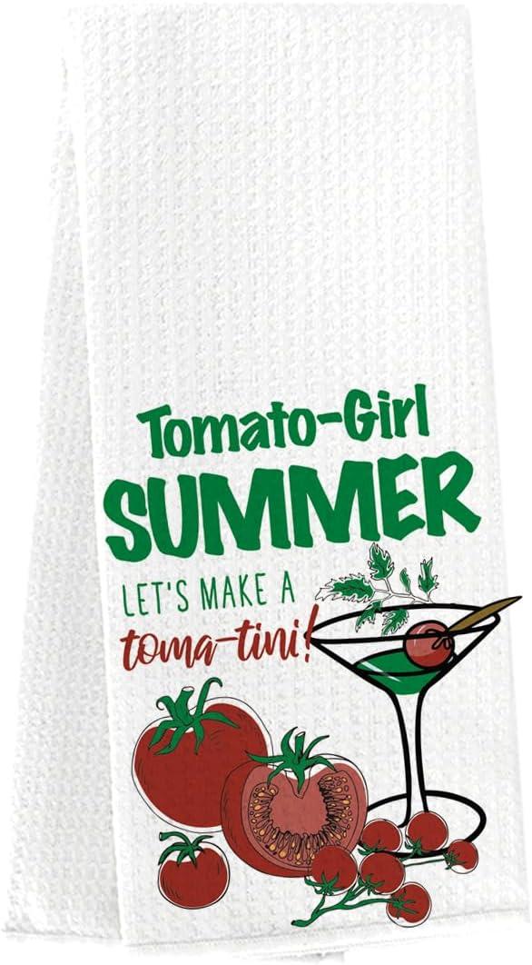 Summer Tomato Dish Towels Vintage Fruit Hand Towel Tea Towel for Home Farmhouse Bathroom Kitchen Decor