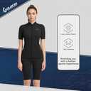 GoldFin Women Wetsuit Top, Womens Short Sleeve Wet Suit Jacket Neoprene Front Zip 2mm Swim Jackets Scuba Swimming Diving Snorkeling Water Aerobics (Large, Black)