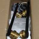 DORESshop Bathroom Light Fixtures, 4-Light Black and Gold Bathroom Vanity Light Over Mirror with Clear Glass Shade, Vanity Lights for Hallway Living Room Bedroom