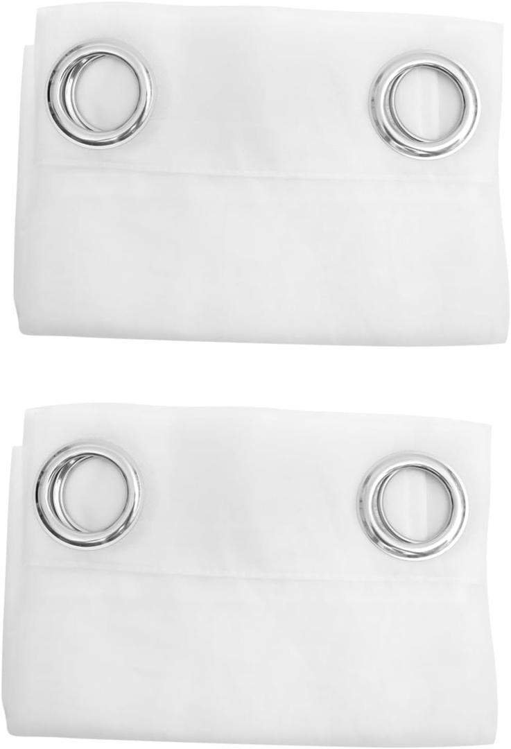 Cabilock White Sheer Curtains Set 2pcs Long Living Room Window Drapes Semi Sheer Easy Install Light Filtering (200x100cm)