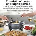 Hamilton Beach 12 Cup Electric Fondue Pot Set with Temperature Control, 6-Color Coded Forks, for Cheese, Chocolate, Hot Oil, Broth, 3 Quart PFAS-Free Nonstick Interior, Gray (86202)