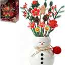 Christmas Flowers Bouquet Building Set, Xmas Rose Flower Building Block Compatible with Lego Flowers - Xmas Gift for Teen - Artificial Flowers Collection Home Decor, 865pcs