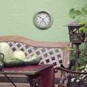 AcuRite 02470 Rustic Green Outdoor Clock with Thermometer, 8.5"