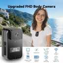 AEZ 1080P Body Camera, Waterproof Wearable POV Camera with WiFi APP Control, 480-Min Battery, Portable Body Cam with Back Clip & Base for Vlogging Travel Outdoor Sports Security Work (No SD Card)