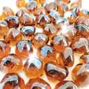 10 Pound 1/2 Inch Fire Glass Diamonds for Natural or Propane Fire Pit Fireplace and Landscaping, 10 Pounds Amber