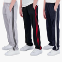 Real Essentials 3 Pack: Boys' Tricot Open Bottom Fleece-Lined Sweatpants with Pockets, M size