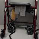 Medline Steel Rollator Walker with Seat, Burgundy, 350 lb. Weight Capacity, 6” Wheels, Foldable, Adjustable Handles, Rolling Walker for Seniors, Walker for Mobility Impaired