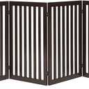 unipaws 36" H Free Standing Pet Gate for Dog Cat, Tall Wooden Dog Gates for Doorway, Stairs, Foldable Pet Fence for The House, Expandable Dog Barrier, Indoor Use, Espresso