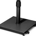 42lbs Patio Umbrella Base with Wheels - Heavy Duty Outdoor Patio Market Umbrella Stand for Deck with Rollers, Poolside, Balcony, Wind-Resistant Design, Black