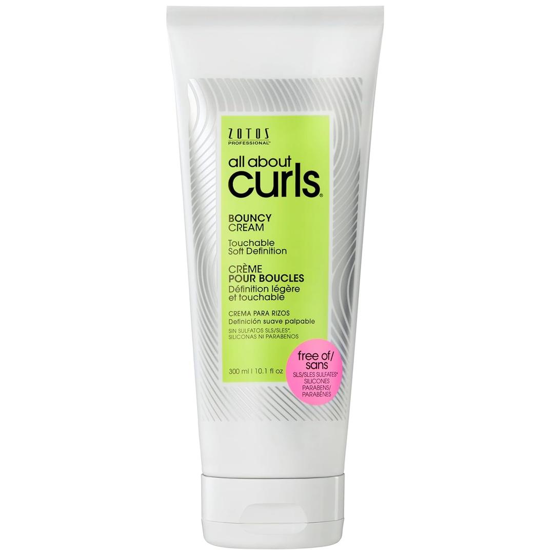 ALL ABOUT CURLS Bouncy Cream | For Curly Hair Styling | Moisturize, Define & Enhance Texture | Reduce Frizz & Boost Shine | Soft Definition | Vegan & Cruelty Free | Sulfate & Paraben Free (10.1 Fl Oz (Pack of 1))