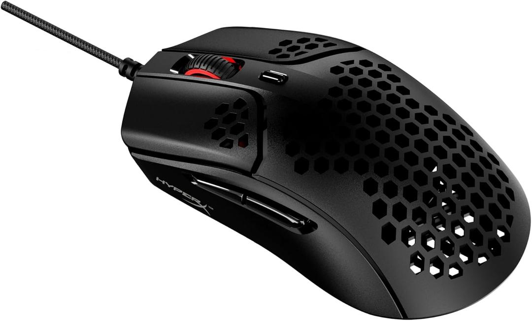 HyperX Pulsefire Haste Gaming Mouse, Ultra-Lightweight, 59g, Honeycomb Shell, Hex Design, RGB, HyperFlex USB Cable, Up to 16000 DPI, 6 Programmable Buttons, Black