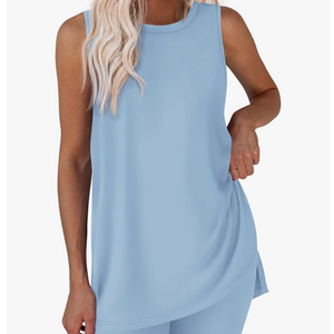 Women's Soft Cotton Relaxed-Fit Workout Tank Top Size L