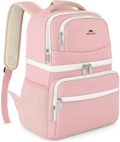 MATEIN Cooler Backpack, 26 Cans Insulated Lunch Backpack for Men Women, Leakproof Double Layer Lunch Cooler Bag Lightweight Soft Lunch Backpack with Cooler Compartment, Beach Camping Hiking Beer Gifts