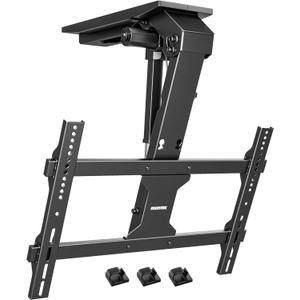 monTEK Motorized Ceiling TV Mount with Remote for 37-75 Inch TVs, Electric TV Mount Motorized Drop Down for Flat and Pitched Roof,Holds up to 99 lbs, 4X Load Tested, App and Voice Control