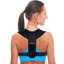 Posture Corrector for Women and Men, Back Brace Adjustable Upper Posture Support, Back Support, Comfortable Back Straightener Support for Clavicle Support, and Providing Pain Relief from Neck (Large) (Black)