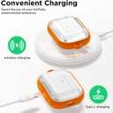 for Airpods Pro 3 Case Clear, Soft TPU Transparent Anti-Yellowing for Apple AirPods Pro 3rd Generation (2025) Case Cover for Men & Women with Keychain, Military-Grade Shockproof, Clear+Orange