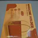 Aocii Magazine Holder, Artificial Leather Magazine Rack Floor with Golden Butterfly Hardware & Antique Brass Buckles, Bathroom Magazine Rack, Magazine Organizer for Floor Standing Home Decor