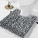 Yimobra Toilet Rugs U Shaped Washable, Extra Thick Soft Absorbent Chenille Contour Bathroom Rugs for Toilet 24x20 Inch, Quick Dry Non Slip Toilet Mat for Bath Floor