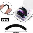 24pcs Eyelash Curler Refills, Eyelash Curler Pads Silicone Rubber Eyelash Curler Replacement Pads Universal Eyelash Curler Makeup Tool Accessories, with Clear Storage Box (Multi Color)