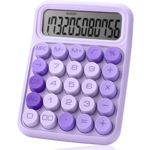 Mr. Pen- Mechanical Switch Calculator, 12 Digits, Large LCD Display, Purple Calculator Big Buttons