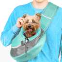 Pet Sling Carrier - Small Dog Puppy Cat Carrying Bag Purse Pouch - For Pooch Doggy Doggie Yorkie Chihuahua Baby Papoose Bjorn - Travel Front Backpack Chest Body Holder Pack To Wear (Teal) (Blue Lagoon)