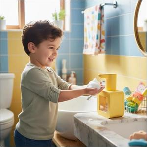 Bathroom Soap Dispenser,Cute Soap Dispenser Automatic Touchless with Sensor for Safe and Clean- Children's Birthday Gift (Yellow)