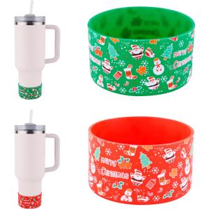 2 x PEUTIER 2pcs Christmas Boot for Stanley Cup, Silicone Boot Sleeve for Stanley Bottom Protector for Stanley Cup 12-40oz Accessories