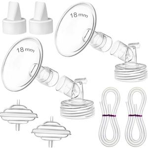 PumpMom-us 18mm Flange Pump Parts for Spectra S2 S1 9 Plus Breastpump, Flange Valve Tubing Backflow Protector, Not Original Spectra S2 Accessories (18mm)