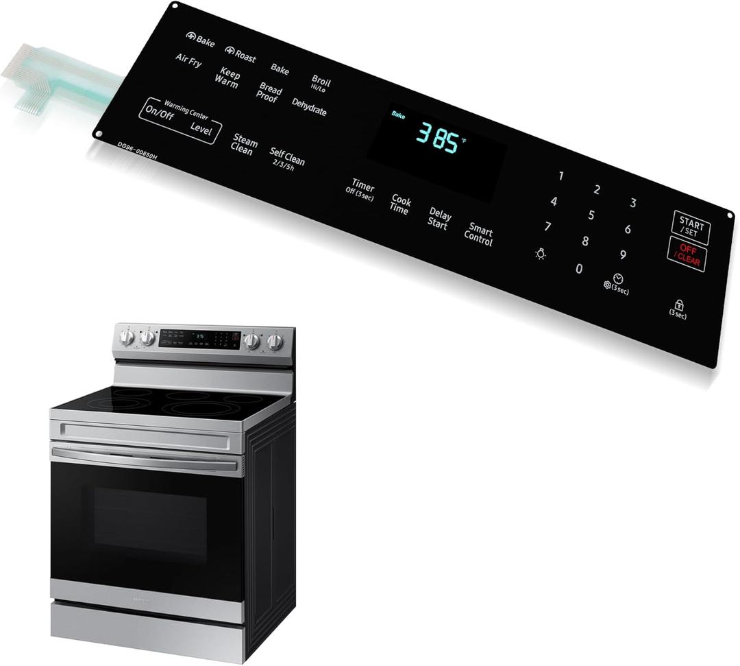 DG96-00850H Range Membrane Switch Touchpad Control Panel Replacement for Samsung Electric Ranges Ovens NE63A6511SS/AC AA AA-00, NE63A6511SG/AA-00, for Samsung Electric Range Touch Control Panel