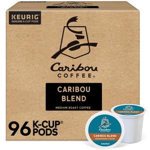 Caribou Coffee Caribou Blend Keurig Single-Serve K-Cup Pod, Medium Roast Coffee, 96 Count, Best By: 2024-10-02