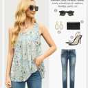 IWOLLENCE Womens Summer Tank Tops Sleeveless Chiffon Double Layers Blouse Loose Round Neck Casual Shirts (XL)