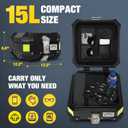 Motorcycle Top Case, 15L Aluminum Compact Motorcycle Top Box with Anti-Theft Lock System, Waterproof, Easy Installation with Universal Bracket, For Urban Commuter, Black, GBTC-15BL