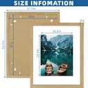 Hongkee 16x20 Frames Set of 2, Natural Oak Wood Style - Display 16 x 20 Picture without Mat or 11x14 Picture with Mat, Wall Mounting Horizontal and Vertical