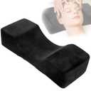 Beauty Salon Eyelash Extension Velvet Lash Pillow Beauty Salon Memory Foam Neck Pillow for Lash Extension Grafting Make Up Side Pockets for Tools (Black)