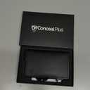 Conceal Plus Card Blocr Pop Up Wallet for Men - Slim Metal RFID Blocking Card Holder (4-6 Cards Ejector) - Minimalist Smart Front Pocket Wallet with Internal Cash + ID Storage (Black Genuine Leather)