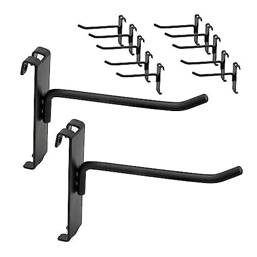 YEUIKERR 24 Pcs 4 Inch Black Gridwall Peg Hooks Heavy Duty Display Hooks for Grid Wall Panel, Grid Wall Hooks & Hangers for Room Garage Shop Retail Display
